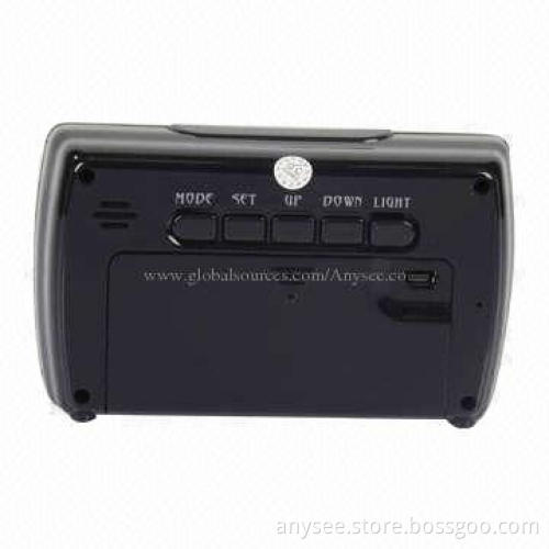 720P Remote Control Multifunction Stylish Security Spy Alarm Clock DVR, 140° Viewing Angle
